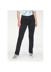 Stretch-Jeans MAC "Melanie", Damen, Gr. 40, L&auml;nge 30, blau (dunkelblau rinsed), Denim/Jeans, Obermaterial: 98% Baumwolle, 2% Elasthan, clean, figurbetont normal, Jeans, Gerade geschnitten, Topseller
