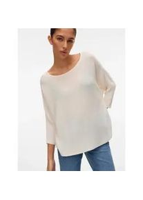 V&eacute;ro Moda 3/4 Arm-Pullover VERO MODA "VMNORA 3/4 BOATNECK BLOUSE NOOS", Damen, Gr. XL, wei&szlig; (snow wei&szlig;), Rippstrick, Obermaterial: 63% Polyester, 34% Viskose, 3% Wolle, unifarben, normal, U-Boot-Ausschnitt, Fledermaus&auml;rmel, Pullover, mit Fledermaus&auml;rmeln