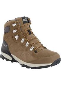 Wanderschuh Jack Wolfskin "REFUGIO TEXAPORE MID W", Damen, Gr. 37, orange (braun, apricot), Synthetik, Textil, Veloursleder, Schuhe Wanderschuh, wasserdicht, Trekkingschuh