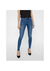 V&eacute;ro Moda Skinny-fit-Jeans VERO MODA "VMTANYA", Damen, Gr. M, L&auml;nge 32, blau (medium, blau, denim), Denim/Jeans, Obermaterial: 69% Baumwolle, 25% Polyester, 3% Elasthan, 3% Viskose, extraeng kn&ouml;chelfrei, Jeans, mit Stretch, Topseller