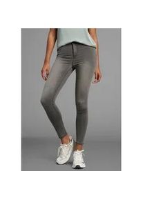 Skinny-fit-Jeans Arizona "Ultra Stretch", Damen, Gr. 50, N-Gr, grau (grau used), Jeans, Obermaterial: 63% Baumwolle, 32% Polyester, 5% Elasthan, skinny fit kn&ouml;chellang, Jeans, extra-eng geschnittene Beinform, modische Used-Waschung