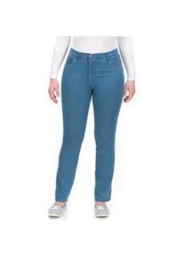 Stretch-Hose KjBRAND "Betty", Damen, Gr. 44 (22), K-Gr, blau (denim bleached, kurzgr&ouml;&szlig;en), Denim/Jeans, Obermaterial: 78% Baumwolle, 18% Polyester, 4% Elasthan, gerade lang, Hosen, super Stretch