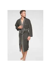 H.I.S. Unisex-Bademantel H.I.S "Hannes, ideal f&uuml;r Sauna & Spa, Hotelbademantel, Morgenmantel" Gr. L, grau, L:125cm, Walkfrottee, Hausm&auml;ntel, f&uuml;r Damen & Herren, lang, mit Taschen, S-3XL, Topseller