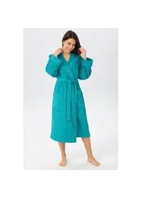 Unisex-Bademantel my home "Sanremo, ideal f&uuml;r Sauna & Spa, Hotelbademantel, Morgenmantel" Gr. XL, blau (aqua), L:125cm, Baumwolle, Hausm&auml;ntel, mit Taschen, Damen & Herren Badem&auml;ntel, S-3XL