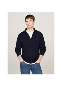 Cardigan Tommy Hilfiger "PIMA ORG CTN CASHMERE ZIP THRU", Herren, Gr. XXXL (58), blau (desert sky), Strick, Obermaterial: 95% Baumwolle, 5% Kaschmir, Rippstrickb&uuml;ndchen, Strickjacken