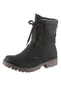 Winterboots Rieker, Damen, Gr. 39, grau (schwarz, anthrazit), Filz, Nubuklederimitat, Schuhe Winterboots, Outdoorboots, Winterstiefelette, Profilsohle, mit TEX-Membran