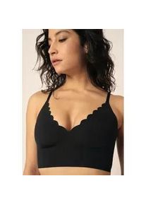 Bustier Skiny "Micro Essentials", Damen, Gr. 40, N-Gr, schwarz, Obermaterial: 72% Polyamid, 28% Elasthan, unifarben, Basic, k&ouml;rpernah, BHs Bustier, herausnehmbare Pads, nahtlos, V-Ausschnitt, ohne B&uuml;gel