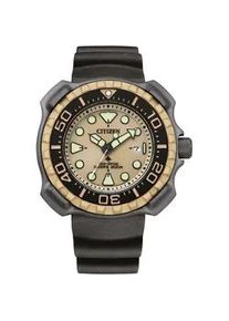 Taucheruhr Citizen "Promaster Diver", schwarz (schwarz, beige), Armbanduhren, Herren, Armbanduhr, Herrenuhr, Solar, bis 20 bar wasserdicht, Datum
