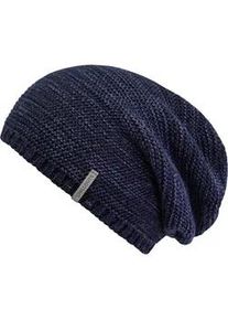 Beanie Chillouts "Keith Hat", Herren, blau (navy melange), Strick, Kunstfaser, meliert, M&uuml;tzen Beanie, Strickm&uuml;tze im Oversize-Look, meliert, gef&uuml;ttert