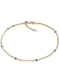 Fu&szlig;kette Firetti "Schmuck Geschenk Gold 375 K&ouml;rperschmuck Ankerkette", gold (goldfarben, silberfarben, wei&szlig;), Fu&szlig;ketten, Damen, Gelbgold 375, mit Zirkonia (synth.)