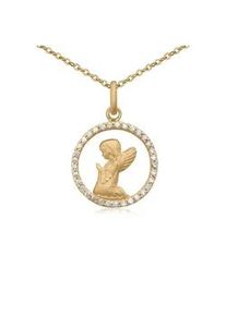 Kette mit Anh&auml;nger Firetti "Schmuck Geschenk Gold 333 Halsschmuck Halskette Goldkette Ankerkette", gold (gelbgoldfarben, kristallwei&szlig;), Halsketten, Damen, Gelbgold 333, L: 45, mit Zirkonia (synth.)