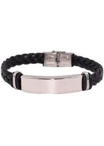 Lederarmband Firetti "Schmuck Geschenk Armschmuck ID-Armband- Optik", schwarz (edelstahlfarben, schwarz), Armb&auml;nder, Herren, 20cm, Edelstahl Kautschuk Leder, Edelstahl, Kautschuk, Leder, Lederarmband, Made in Germany