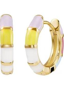 Paar Creolen Firetti "Schmuck Geschenk Silber 925 Emaille", bunt (gelbgoldfarben, wei&szlig;, pink, gelb, schwarz, t&uuml;rkis, rot), Ohrringe, Damen, 19,2mm, Silber 925 (Sterlingsilber), Made in Germany