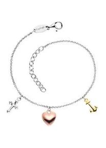 Silberarmband Engelsrufer "Glaube Liebe & Hoffnung Tricolor", rosa (silberfarben, gelbgoldfarben, ros&eacute;goldfarben), Armb&auml;nder, Damen, 20cm, Silber 925 (Sterlingsilber), Silberarmband