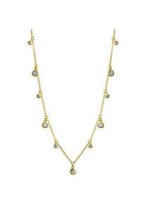 Kette mit Anh&auml;nger Firetti "Schmuck Geschenk Silber 925 Halsschmuck Halskette Kreis rund", gold (gelbgoldfarben, kristallwei&szlig;), Halsketten, Damen, Silber 925 (Sterlingsilber), L: 45 B: 1mm, mit Zirkonia (synth.), B:1mm