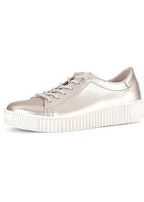 Slip-On Sneaker Gabor, Damen, Gr. 41, gold (goldfarben), Glattleder, metallic, Schuhe, Plateausneaker mit Best Fitting-Ausstattung f&uuml;r gute Passform