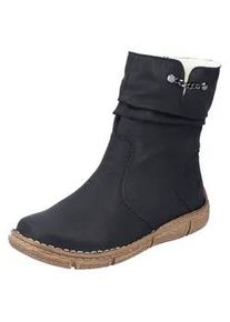 Winterboots Rieker, Damen, Gr. 39, schwarz, Lederimitat, Schuhe Winterboots, mit kontrastfarbener Rahmennaht