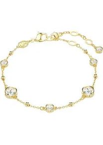 Armkette Swarovski "Schmuck Geschenk Imber Armband" Gr. M, gold (gelbgoldfarben, kristallwei&szlig;, kristallwei&szlig;), Armb&auml;nder, Damen, M, Metall, Armkette, mit Swarovski Kristall