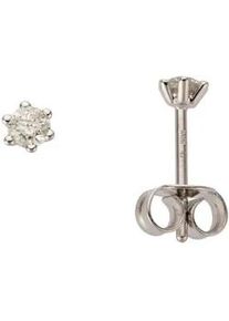 Paar Ohrstecker Firetti "Schmuck Geschenk Gold 750 Ohrschmuck Solit&auml;r", wei&szlig; (wei&szlig;goldfarben), Ohrringe, Damen, 3,9mm, 0,2 P2 = erkennbare Einschl&uuml;sse, Diamanten Wei&szlig;gold 585, Diamanten, Wei&szlig;gold 585, mit Brillant - Krappenfassung