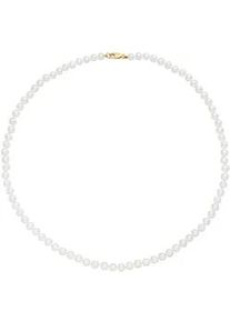 Perlenkette Firetti "Schmuck Geschenk Gold 375 Halsschmuck Halskette Perle" Gr. 5, gold (gelbgoldfarben, wei&szlig;), Halsketten, Damen, 5, Gelbgold 375 Perlen, L: 40, Gelbgold 375, Perlen, Perlenkette, Made in Germany - mit S&uuml;&szlig;wasserzuchtperle