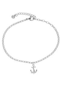 Fu&szlig;kette Firetti "Schmuck Geschenk K&ouml;rperschmuck Maritim Anh&auml;nger Anker+Seil Ankerkette", silber (silberfarben), Fu&szlig;ketten, Damen, Edelstahl