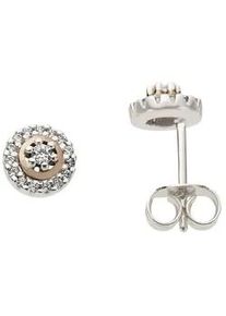 Paar Ohrstecker Firetti "Schmuck Geschenk Gold 585 Ohrschmuck Kreis Rund Solit&auml;r", rosa (wei&szlig;goldfarben, ros&eacute;goldfarben), Ohrringe, Damen, 6mm, 0,13 P2 = erkennbare Einschl&uuml;sse, Diamanten Ros&eacute;gold 585 Wei&szlig;gold 585, Diamanten, Ros&eacute;gold 585, Wei&szlig;gold 585, mit Brillant - Krappenfassung