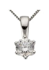 Kettenanh&auml;nger Firetti "Schmuck Geschenk Gold 750 Halsschmuck Anh&auml;nger Halskette Solit&auml;r", wei&szlig; (wei&szlig;goldfarben, gwgetoentes, wei&szlig;), Schmuckanh&auml;nger, Damen, 0,5 P2 = erkennbare Einschl&uuml;sse, Diamanten Wei&szlig;gold 585, 0,85 g, Diamanten, Wei&szlig;gold 585, Kettenanh&auml;nger, mit Brillant in Krappenfassung