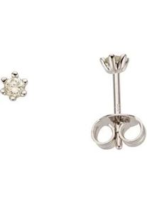 Paar Ohrstecker Firetti "Schmuck Geschenk Gold 750 Ohrschmuck Solit&auml;r", wei&szlig; (wei&szlig;goldfarben), Ohrringe, Damen, 3,7mm, 0,15 P2 = erkennbare Einschl&uuml;sse, Diamanten Wei&szlig;gold 585, Diamanten, Wei&szlig;gold 585, mit Brillant - Krappenfassung