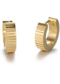 Paar Creolen Firetti "Schmuck Geschenk Crag", gold (gelbgoldfarben), Ohrringe, Damen, Edelstahl