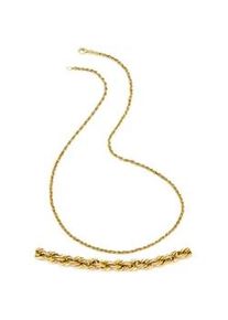 Collierkettchen Firetti "Schmuck Geschenk Gold 375 Kordelkettengliederung 2,1 mm breit" Gr. 45, gold (gelbgoldfarben), Halsketten, Damen, 45, Gelbgold 375, B: 2,1mm, Made in Germany, B:2,1mm
