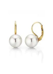 Paar Ohrh&auml;nger Firetti "Schmuck Geschenk Gold 375 Ohrschmuck Patentbrisur Perle" Gr. 6, gold (gelbgoldfarben, wei&szlig;), Ohrringe, Damen, 6, Gelbgold 375 Perlen, Gelbgold 375, Perlen, Made in Germany - mit S&uuml;&szlig;wasserzuchtperle