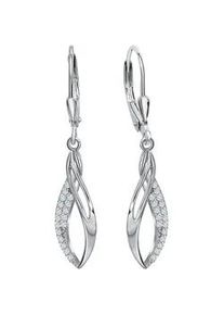 Paar Ohrh&auml;nger Firetti "Schmuck Geschenk Silber 925 Ohrschmuck Patentbrisur Tropfen", silber (silberfarben, kristallwei&szlig;, kristallwei&szlig;), Ohrringe, Damen, Silber 925 (Sterlingsilber), mit Zirkonia (synth.)