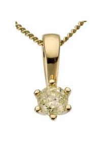 Kettenanh&auml;nger Firetti "Schmuck Geschenk Gold 750 Halsschmuck Anh&auml;nger Halskette Solit&auml;r", gold (gelbgoldfarben, gwgetoentes, wei&szlig;), Schmuckanh&auml;nger, Damen, 0,2 P2 = erkennbare Einschl&uuml;sse, Diamanten Gelbgold 585, 0,6 g, Diamanten, Gelbgold 585, Kettenanh&auml;nger, mit Brillant in Krappenfassung