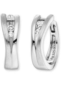 Paar Creolen Engelsrufer "Xena", silber (silberfarben, kristallwei&szlig;, kristallwei&szlig;), Ohrringe, Damen, 16mm, Silber 925 (Sterlingsilber), mit Zirkonia (synth.)