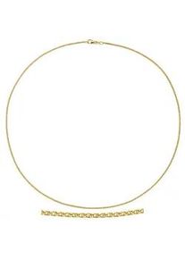 Collierkettchen Firetti "Schmuck Geschenk Gold 375 Stegankerkettengliederung 1,6 mm breit" Gr. 50, gold (gelbgoldfarben), Halsketten, Damen, 50, Gelbgold 375, B: 1,6mm, Made in Germany, B:1,6mm