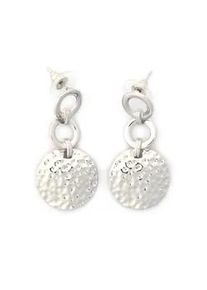 Paar Ohrstecker Firetti "mit Kreisen, elegant, edel strukturiert", grau (metallfarben), Ohrringe, Damen, Metall