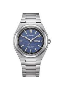 Solaruhr Citizen, silber (titansilberfarben, blau), Armbanduhren, Damen, Armbanduhr, Herrenuhr, Damenuhr, Titan, Saphirglas, Datum