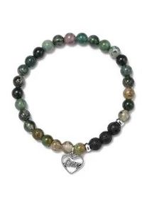 Armband Firetti "Schmuck Geschenk Armschmuck Armkette Edelstein Farbstein Achat", bunt (silberfarben, gr&uuml;n, braun, beige, grau, wei&szlig;, schwarz, gr&uuml;n, braun, beige, grau, wei&szlig;, schwarz), Armb&auml;nder, Damen, 19cm, Edelstahl Silikon, Edelstahl, Silikon, Armband, Made in Germany - mit Achat