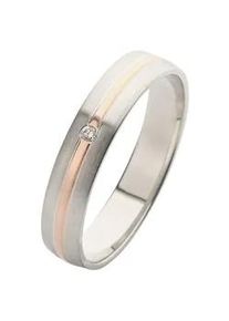 Trauring Firetti "Schmuck Geschenk Gold 375 Hochzeit Ehering Trauring "LIEBE" Gr. 23, rosa (wei&szlig;goldfarben, ros&eacute;goldfarben), Fingerringe, Damen, 23, 0,01 SI = kleine Einschl&uuml;sse mit Brillant, Ros&eacute;gold 375 Wei&szlig;gold 375, 4mm, Ros&eacute;gold 375, Wei&szlig;gold 375, Trauring, Made in Germany, wahlweise mit oder ohne Brillant