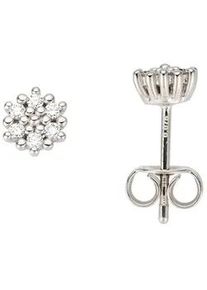 Paar Ohrstecker Firetti "Schmuck Geschenk Gold 585 Ohrschmuck", wei&szlig; (wei&szlig;goldfarben, wei&szlig;), Ohrringe, Damen, 5,5mm, 0,15 P2 = erkennbare Einschl&uuml;sse, Diamanten Wei&szlig;gold 585, Diamanten, Wei&szlig;gold 585, mit Brillant