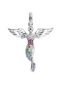 Engelanh&auml;nger Engelsrufer "Bright like a diamond ENGEL MIT STEIN" Gr. S, silber (silberfarben, mehrfarbig, bunt), Schmuckanh&auml;nger, Damen, S, Silber 925 (Sterlingsilber), 2,84 g, mit Zirkonia (synth.)