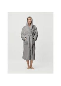 Unisex-Bademantel "Lovina, ideal f&uuml;r Sauna & Spa, Hotelbademantel, Morgenmantel" Gr. XXL, grau, L:125cm, Microfaser, LeGer Home by Lena Gercke, Hausm&auml;ntel, kuschelig weicher Fleece, pl&uuml;sch, f&uuml;r Damen und Herren, XS-3XL