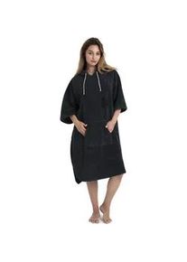 Badeponcho OTTO HOME "Lillou, Surfponcho ideal f&uuml;r Sauna, Spa & im Urlaub" Gr. S, grau (anthrazit), L:100cm, Microfaser, Hausm&auml;ntel, weich und kuschelig, pl&uuml;sch, Fleece, Unisex, f&uuml;r Damen und Herren