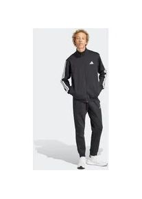 Trainingsanzug Adidas SPORTSWEAR "3-STREIFEN FLEECE", Herren, Gr. XL, schwarz, Obermaterial: 70% Baumwolle, 30% Polyester, Sportanz&uuml;ge Trainingsanzug
