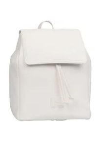 Rucksack Gabor "Elfie", Damen, Gr. B/H/T: 25cm x 29,5cm x 13cm, schwarz (wei&szlig;), Basic, Rucks&auml;cke Rucksack, aus fein genarbtem, glattem Kunstleder und mit einem Logo Rubber Patch