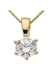 Kettenanh&auml;nger Firetti "Schmuck Geschenk Gold 750 Halsschmuck Anh&auml;nger Halskette Solit&auml;r", gold (gelbgoldfarben, gwgetoentes, wei&szlig;), Schmuckanh&auml;nger, Damen, 1 P2 = erkennbare Einschl&uuml;sse, Diamanten Gelbgold 750, 1,5 g, Diamanten, Gelbgold 750, Kettenanh&auml;nger, mit Brillant in Krappenfassung