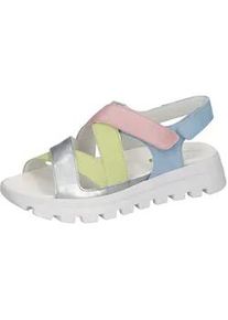 Waldl&auml;ufer Plateausandale WALDL&Auml;UFER "H-NELE", Damen, Gr. 6,5, bunt (multi), Lackleder, Nubukleder, Veloursleder, mehrfarbig, Schuhe, Sommerschuh, Klettschuh, Sandalette in Komfortweite H (= sehr weit)