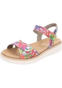 Riemchensandale Remonte, Damen, Gr. 38, bunt (multi), Leder, gebl&uuml;mt, Schuhe Riemchensandale, Plateau, Sommerschuh, Sandalette mit Lite ́n Soft Ausstattung