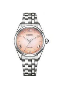 Solaruhr Citizen, silber (silberfarben, rosa), Armbanduhren, Damen, Armbanduhr, Damenuhr, Edelstahlarmband, analog