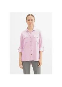 V&eacute;ro Moda Hemdbluse VERO MODA "VMBUMPY L/S SHIRT NEW WVN GA NOOS", Damen, Gr. M, rosa (bonbon stripes:snow wei&szlig;), Web, Obermaterial: 100% Viskose, gestreift, regular fit Po-bedeckend, V-Ausschnitt, mit Riegel Manschette, Blusen Hemdbluse, Viskose, regular fit